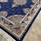 Navy Isfahan Persian Design High Quality Machine Made Carpet #3003