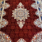 ‌Red Isfahan Persian Design High Quality Machine Made Carpet #3006