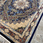 ‌Navy Isfahan Persian Design High Quality Machine Made Carpet #3008