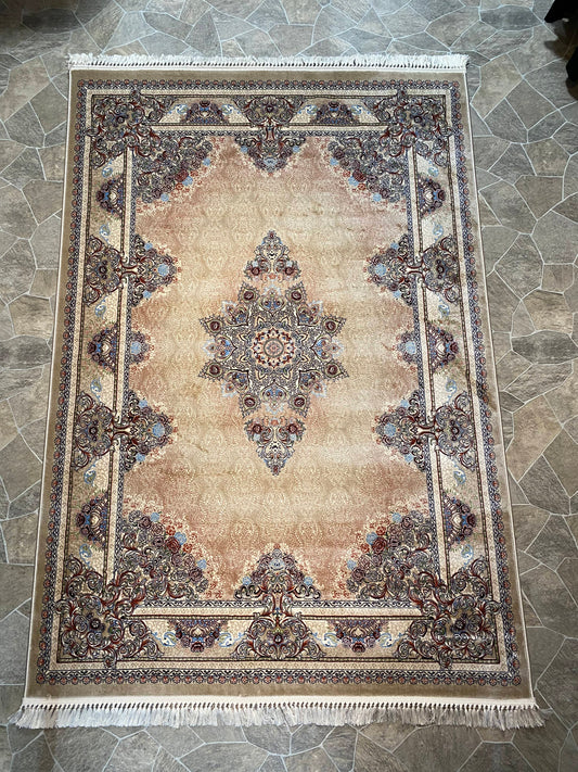 Beige Isfahan Persian Design High Quality Machine Made Carpet #3017