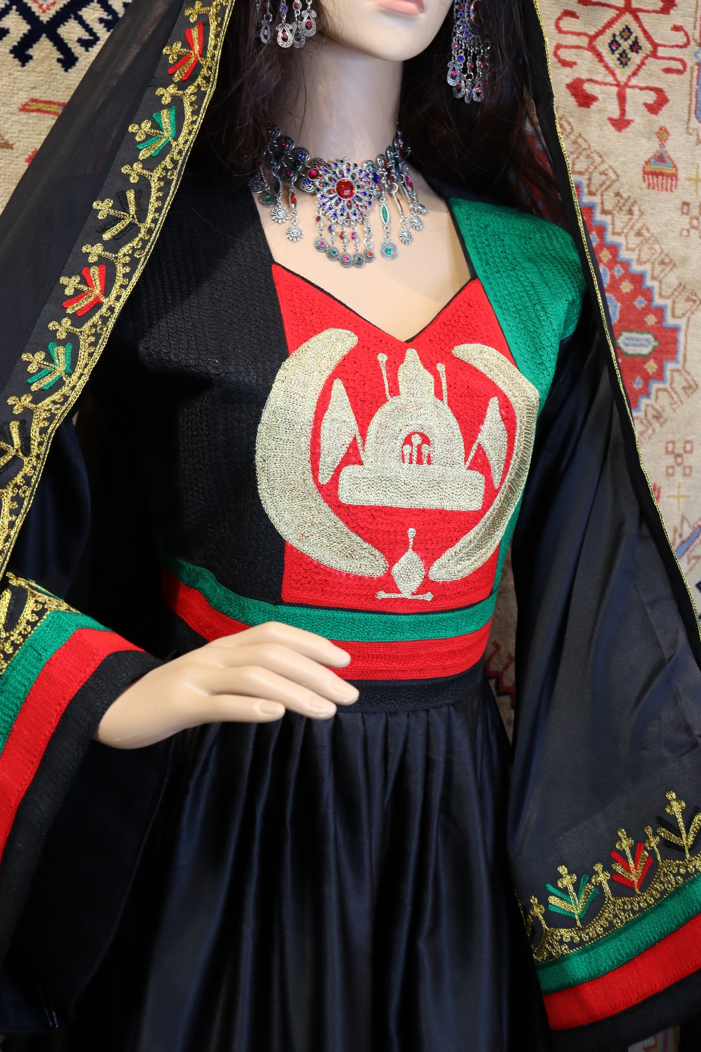 Afghanistan Flag Gand E Afghani Women Dress Multi Color Afghan Women Dress #2031