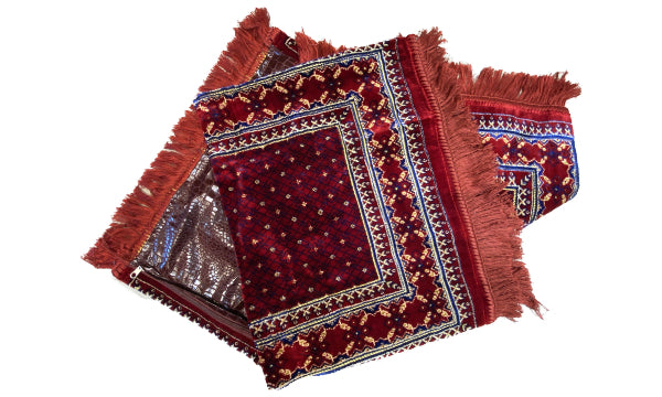 Afghani Design Matters and Pillows Cover With High Quality Red and Blue Colors