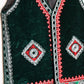 Afghan Traditional Men's Vest with White Gull Duzi And Multi Color Flower In the Front