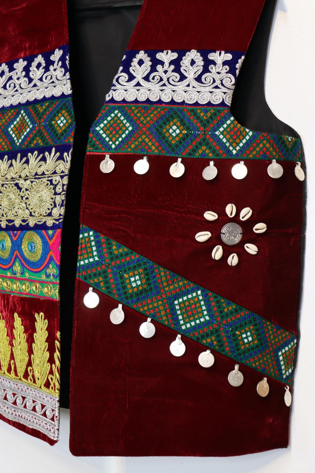 Afghan Traditional Men's Vest Hand-made and Gull Duzi with Multi Color