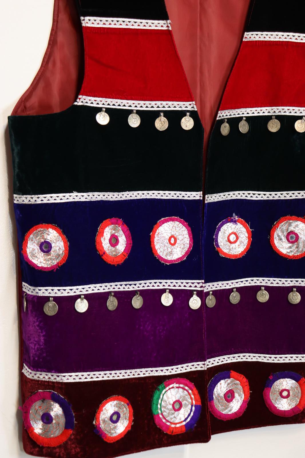 Afghan Traditional Men's Vest Hand-made and Gull Duzi with Multi Color