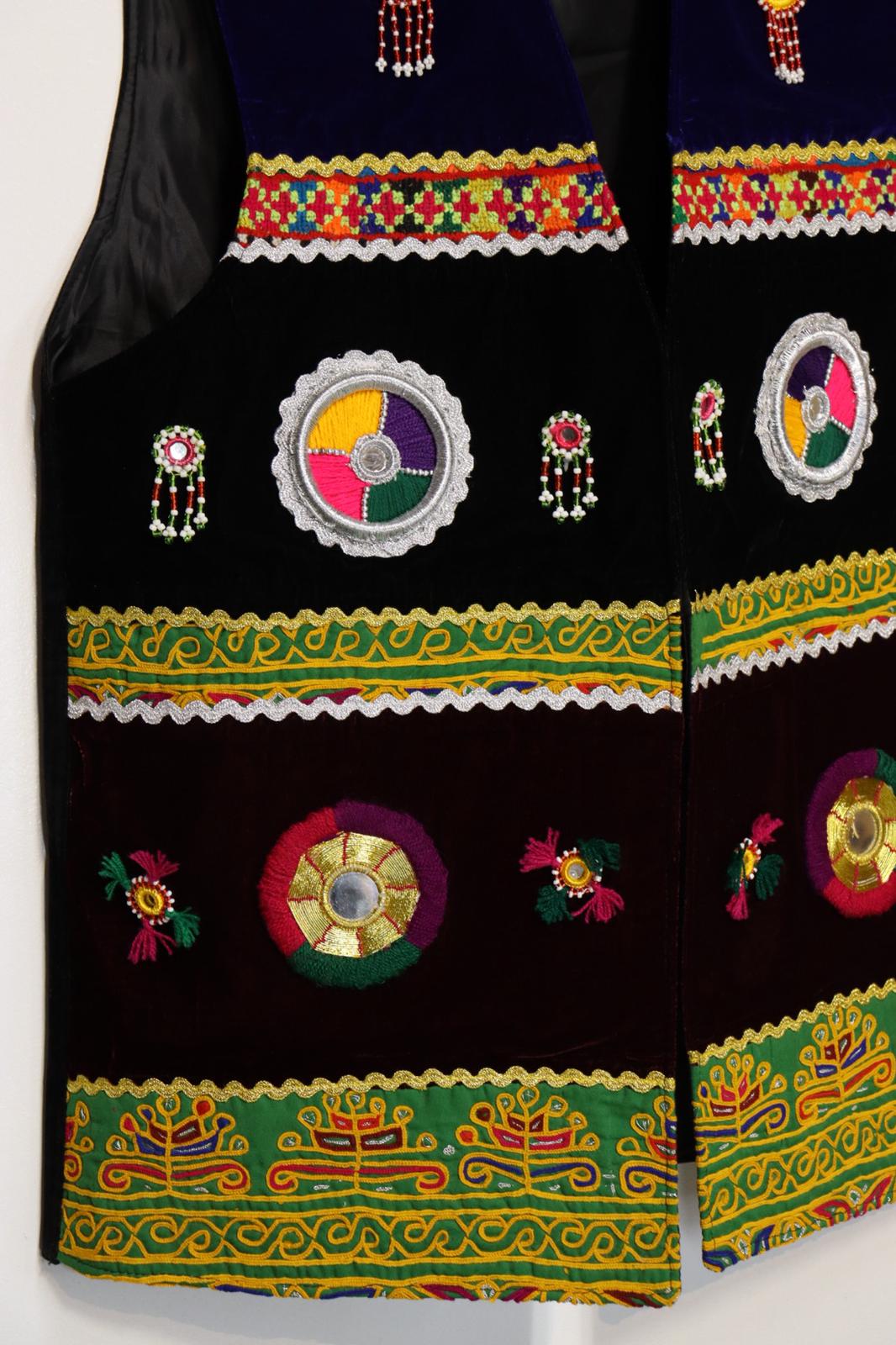 Afghan Traditional Men's Vest Hand-made and Gull Duzi with Multi Color