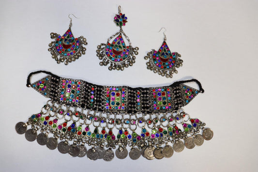 Afghan Jewelry Set Hand Made Afghani Necklace And Earrings Afghani