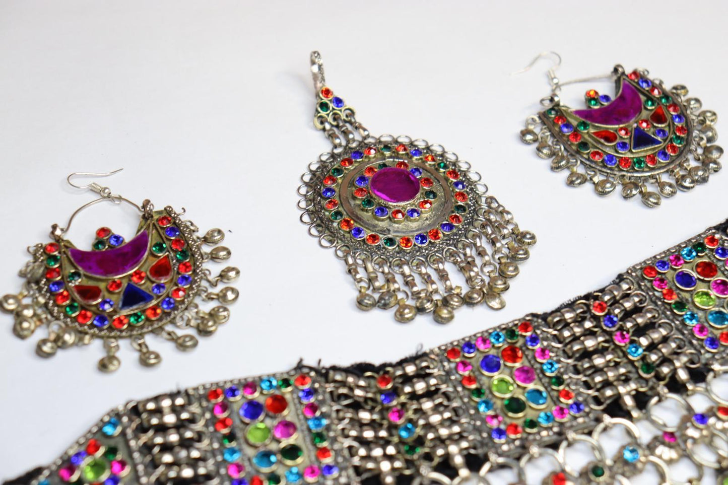 Afghan Jewelry Set Hand Made Afghani Necklace And Earrings Afghani