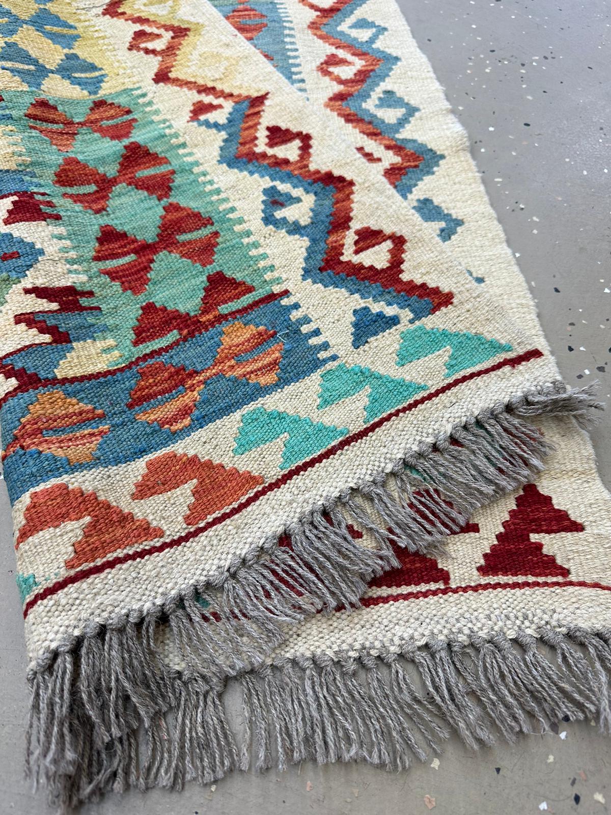 10' x 2'4.5'' Runner Afghan Kilim Handmade Rug