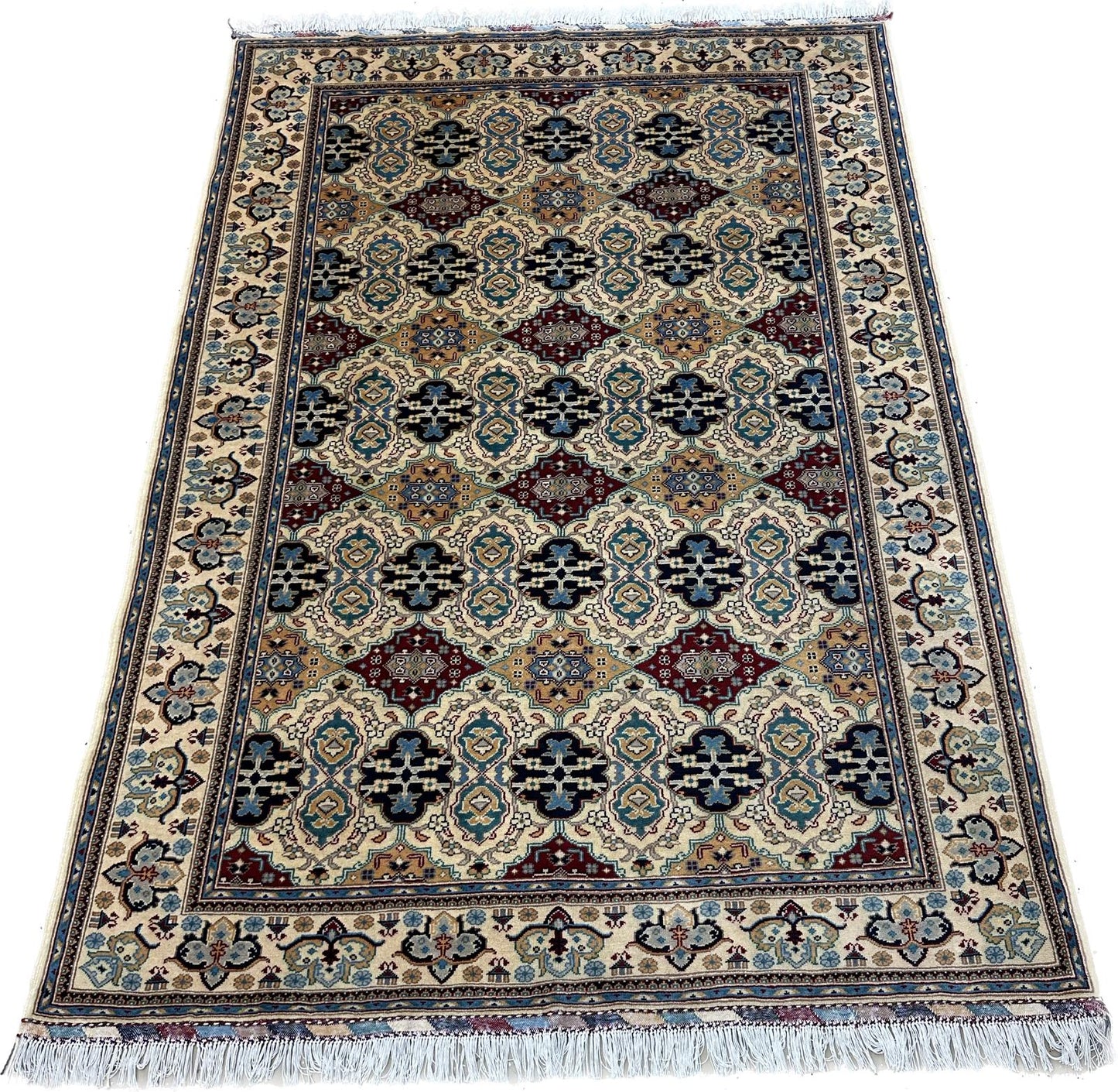 7'10'' x 5'7'' Fine Afghan Handmade Wool Rug