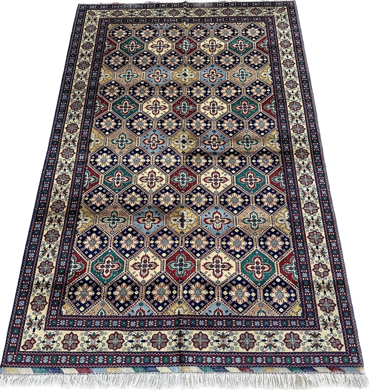 9'11'' x 6'6'' Fine Afghan Handmade Wool Rug