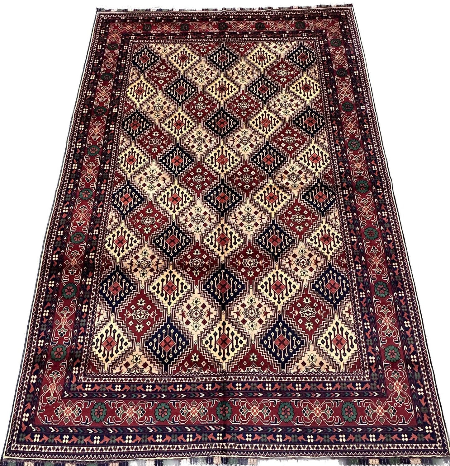 9'10'' x 6'8'' Fine Afghan Handmade Wool Rug