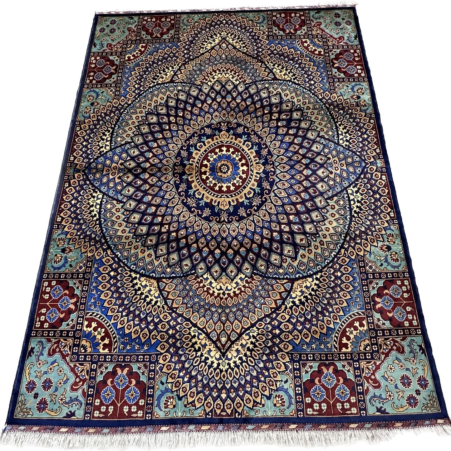 9'7'' x 6'10'' Fine Afghan Handmade Wool Rug