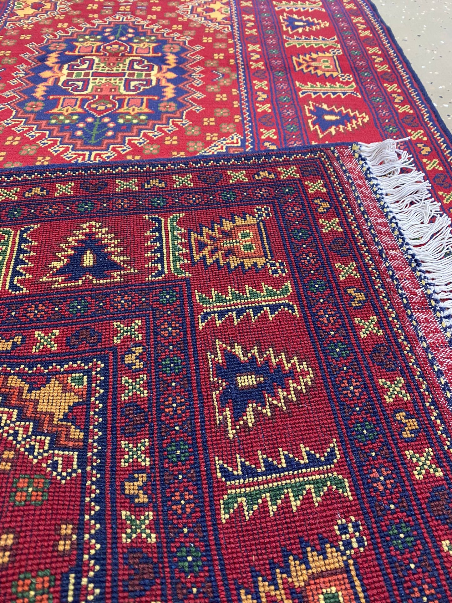 13'3'' x 2'11'' Fine Afghan Runner Handmade Wool Rug