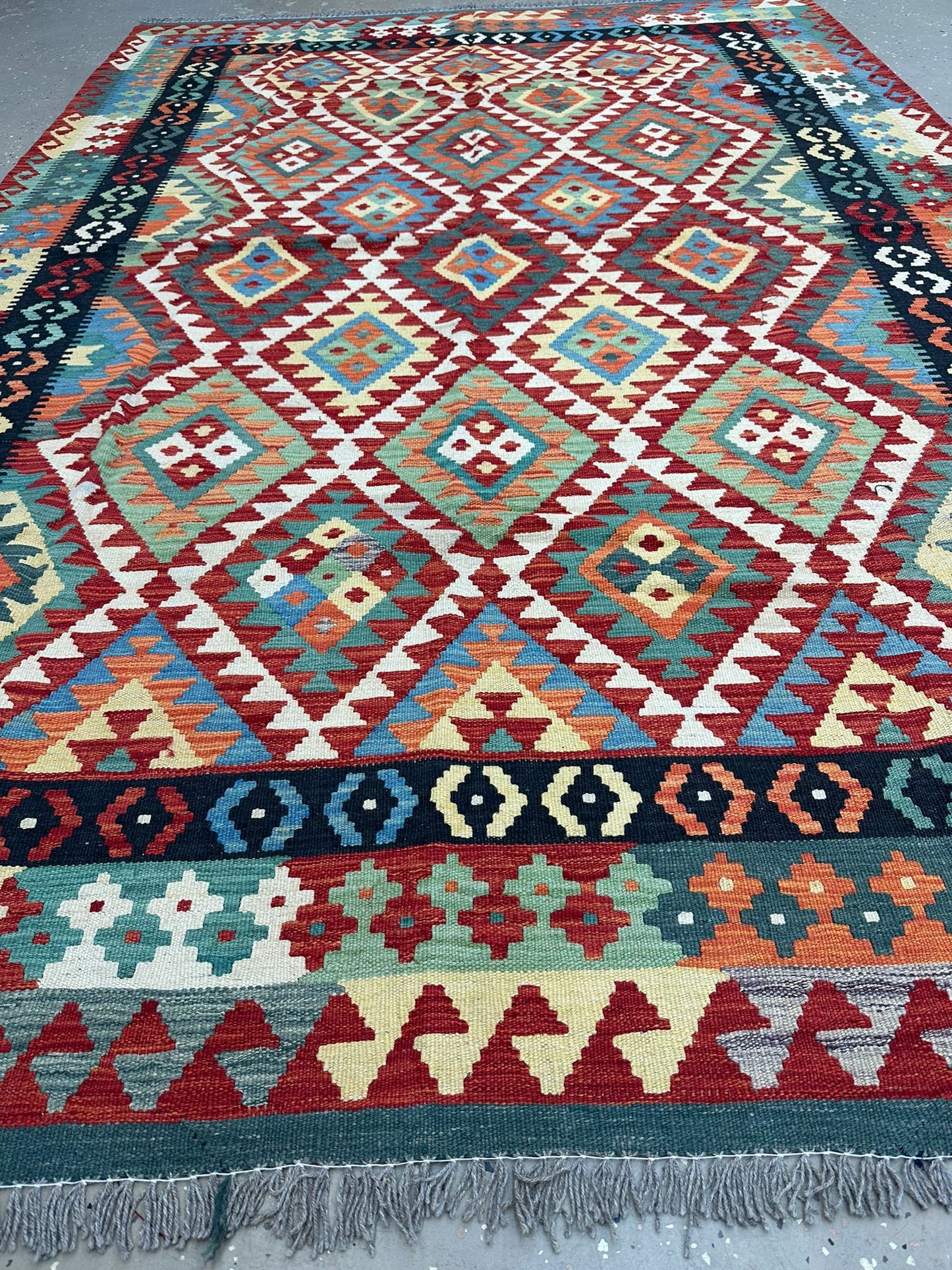 9'7'' x 6'5.5'' Afghan Kilim Handmade Rug