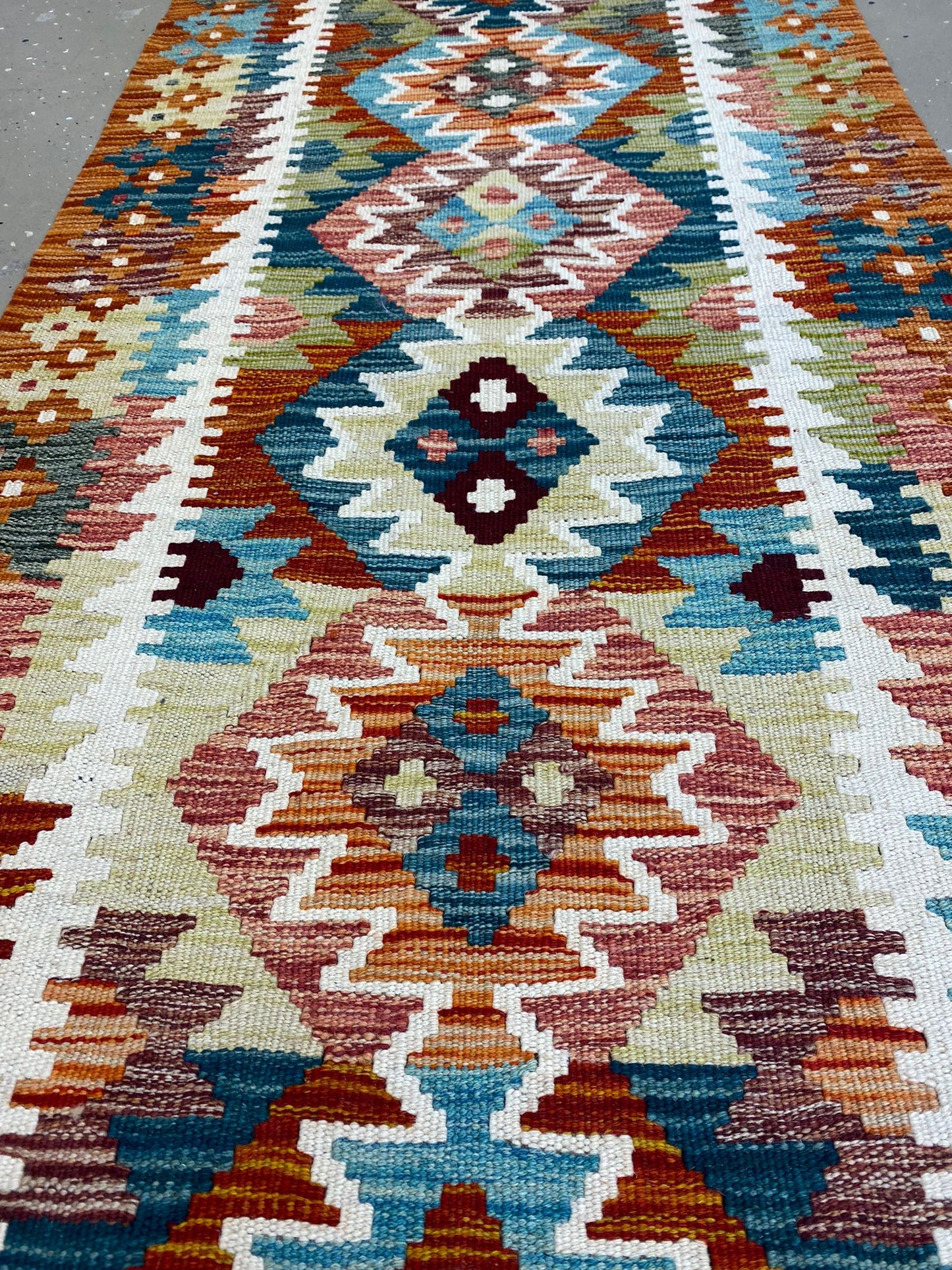 6'5'' x 2'2.5'' Runner Afghan Kilim Handmade Rug