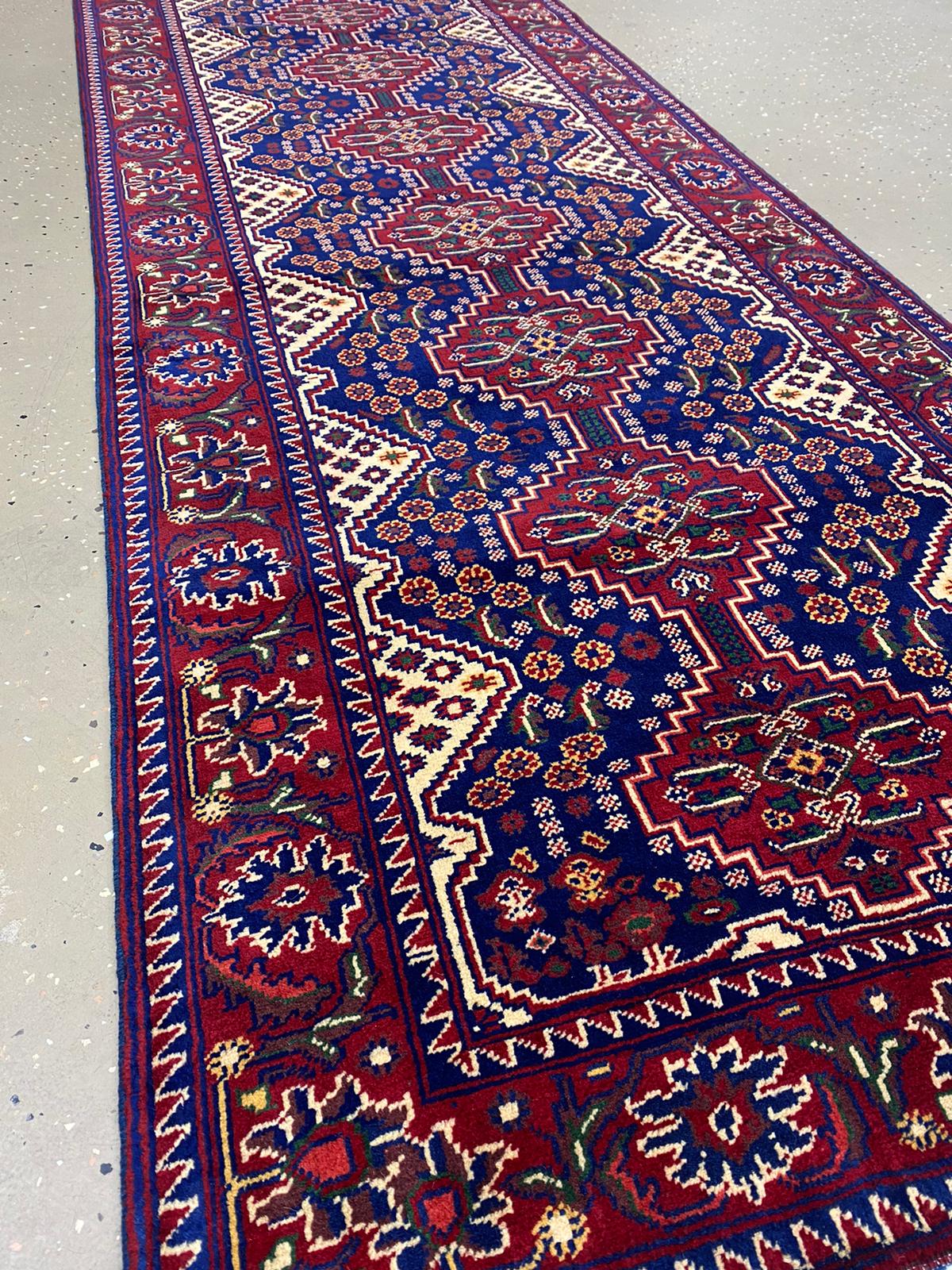 13.5' x 3.5' Fine Afghan Runner Handmade Wool Rug