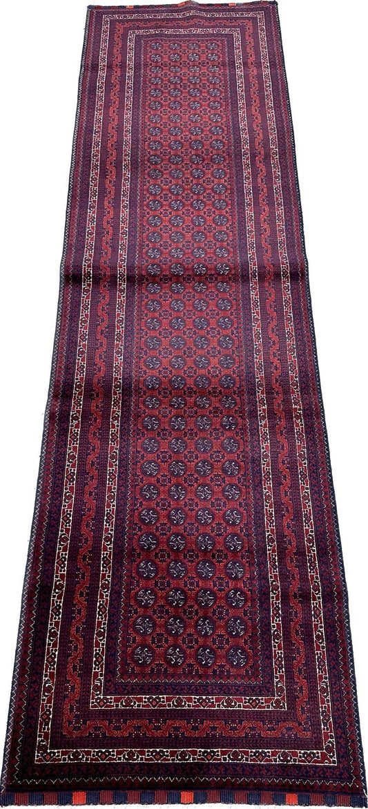 9'9'' x 2'8.5'' Mawri Gul Runner Handmade Biljik Premium Sheep Wool Rug