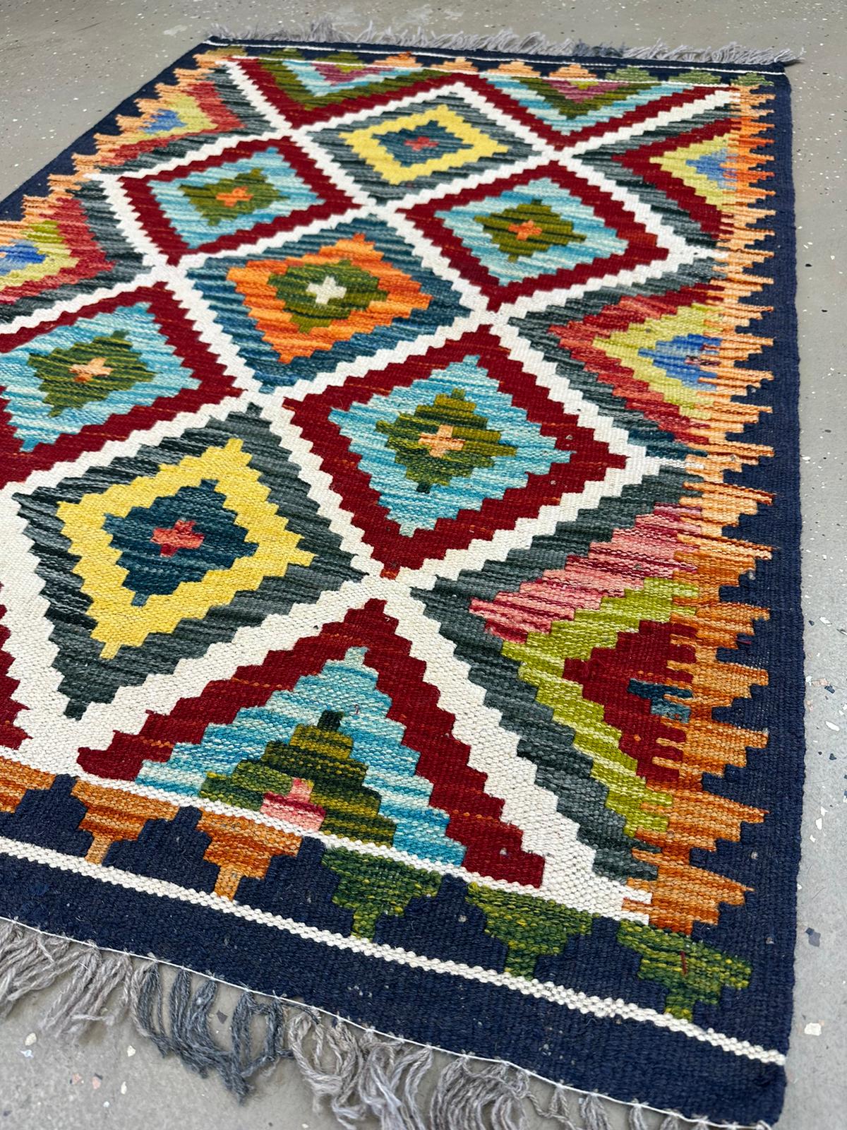 3'10.5'' x 2'8.5'' Afghan Kilim Handmade Rug