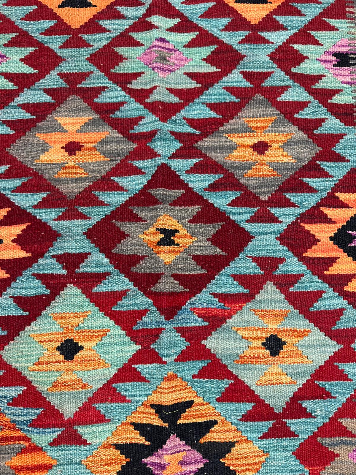 3'9.5'' x 2'10'' Afghan Kilim Handmade Rug