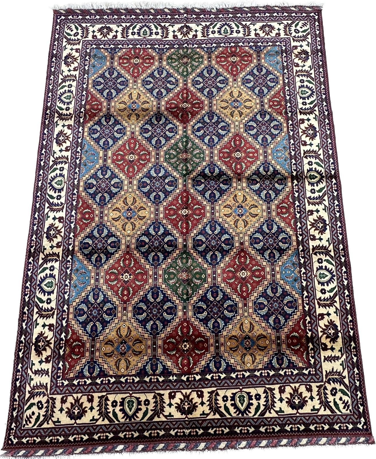 9'9'' x 6'6'' Fine Afghan Handmade Wool Rug