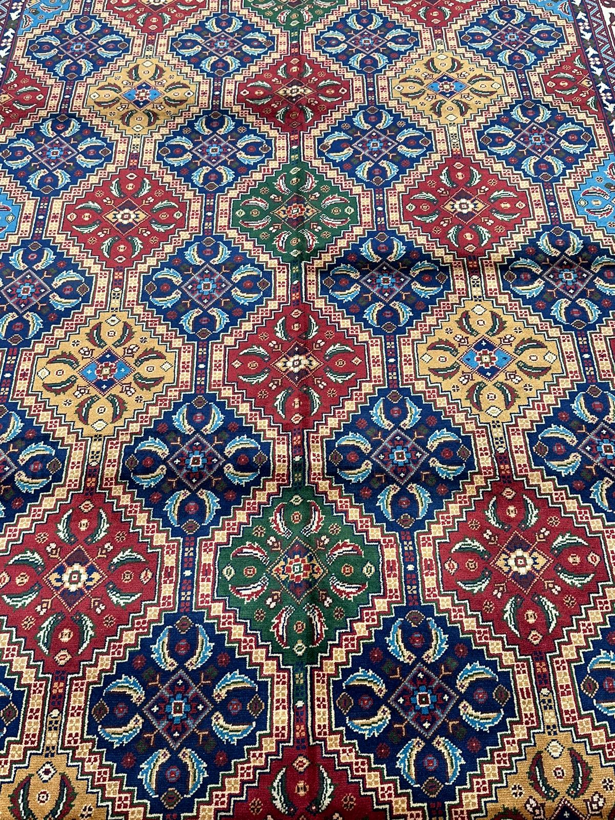 9'9'' x 6'6'' Fine Afghan Handmade Wool Rug