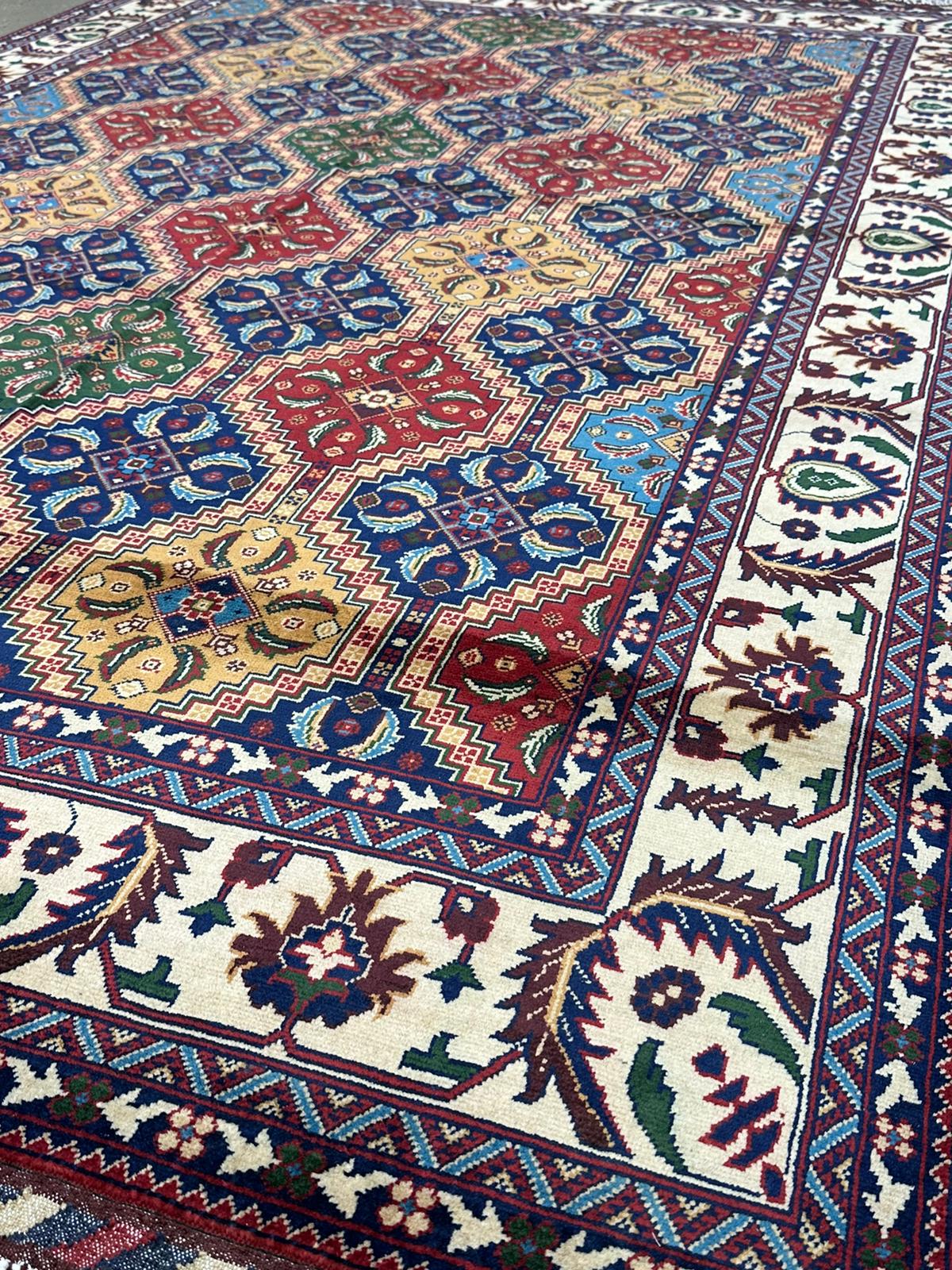 9'9'' x 6'6'' Fine Afghan Handmade Wool Rug