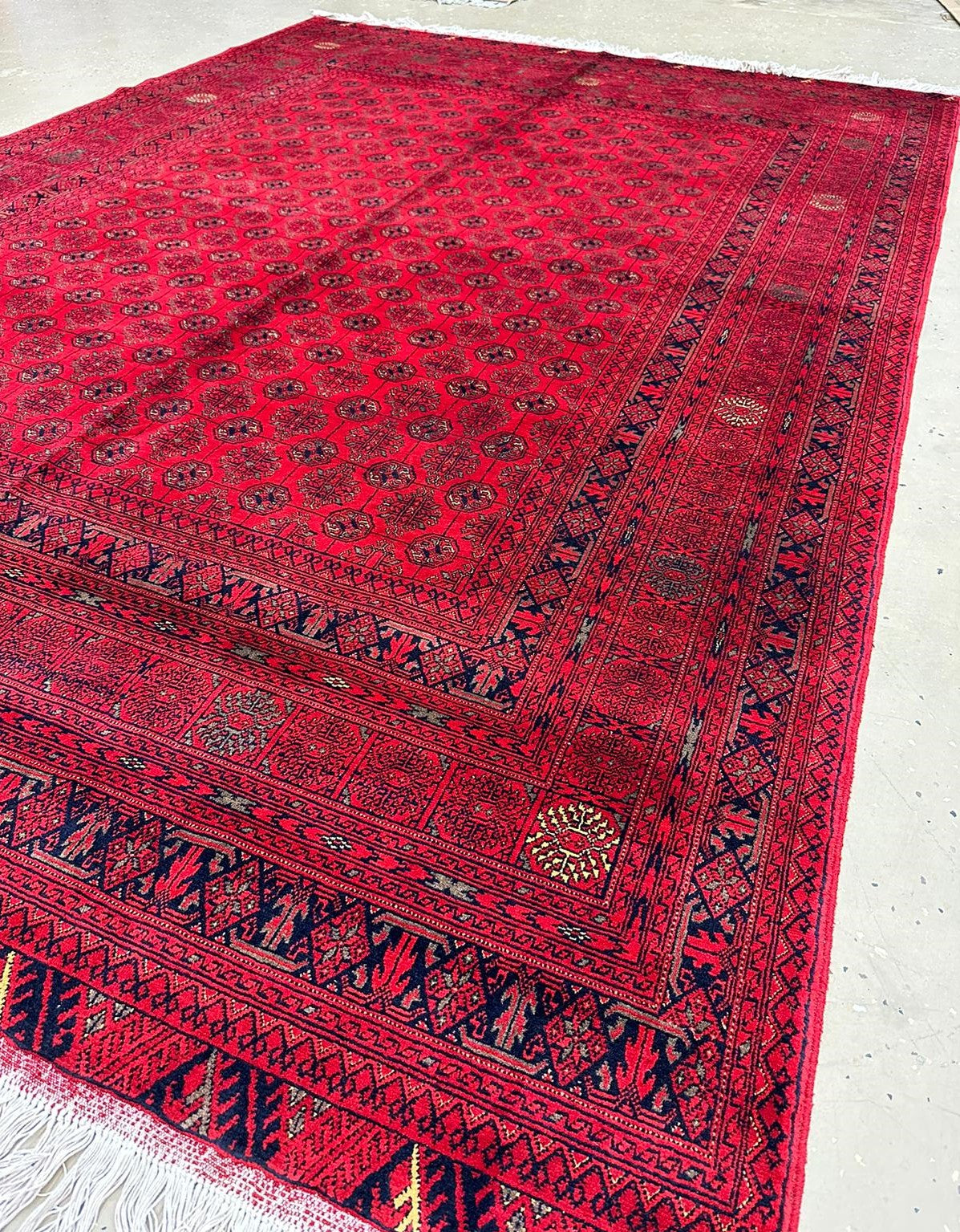 9'5'' x 6'6'' Mawri Gul Handmade Biljik Premium Sheep Wool Rug