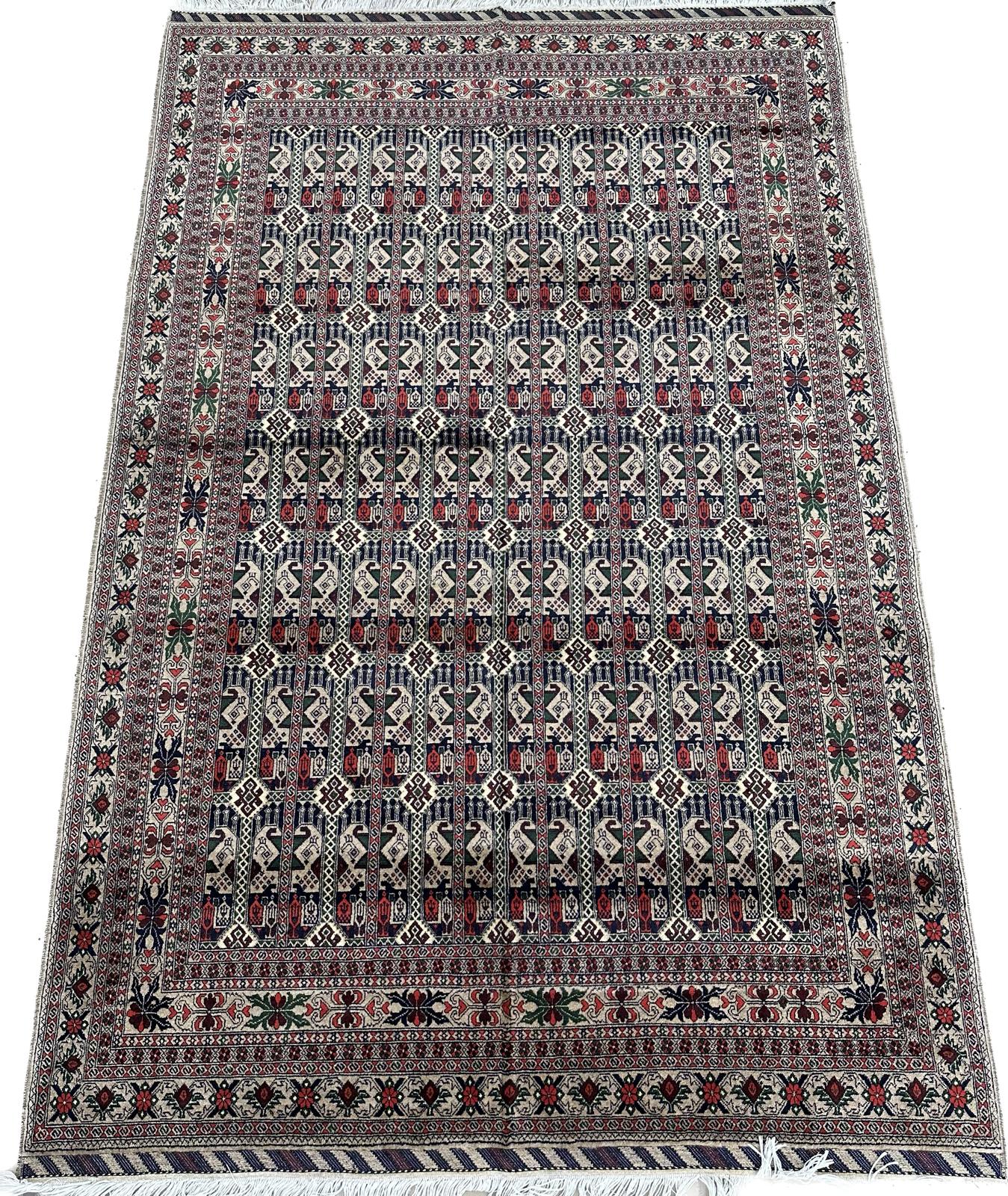 10'3'' x 6'9'' Ala Bakhmal Handmade Biljik Premium Sheep Wool Rug