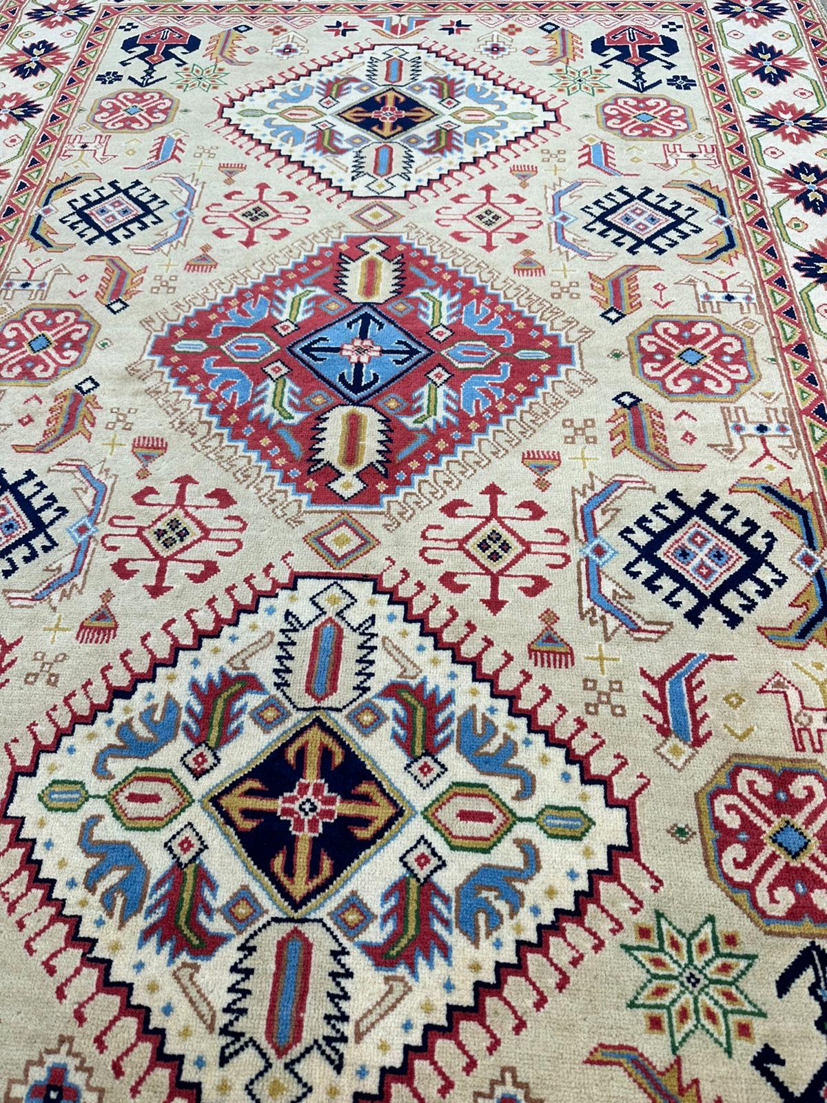 7'5'' x 4'11'' Fine Afghan Handmade Wool Rug