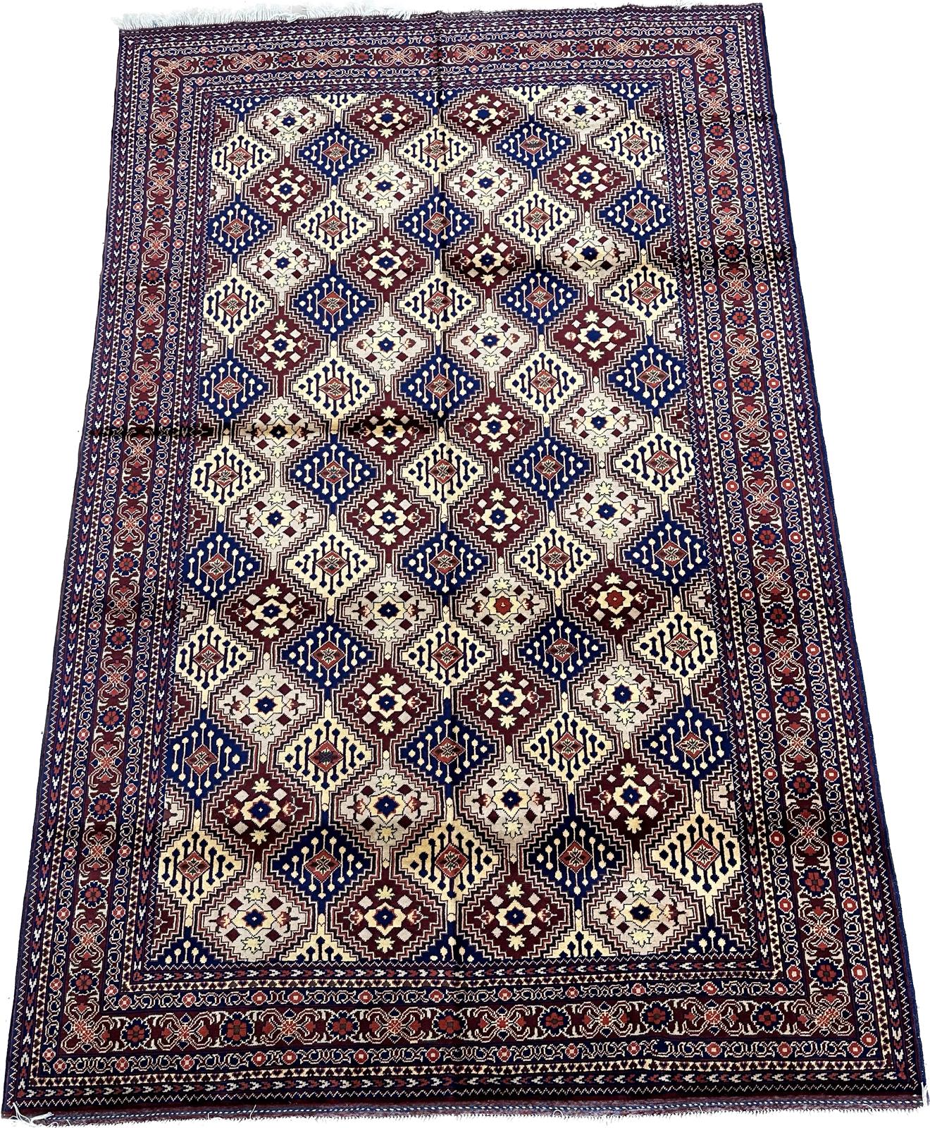 9'11'' x 6'6'' Fine Afghan Handmade Wool Rug