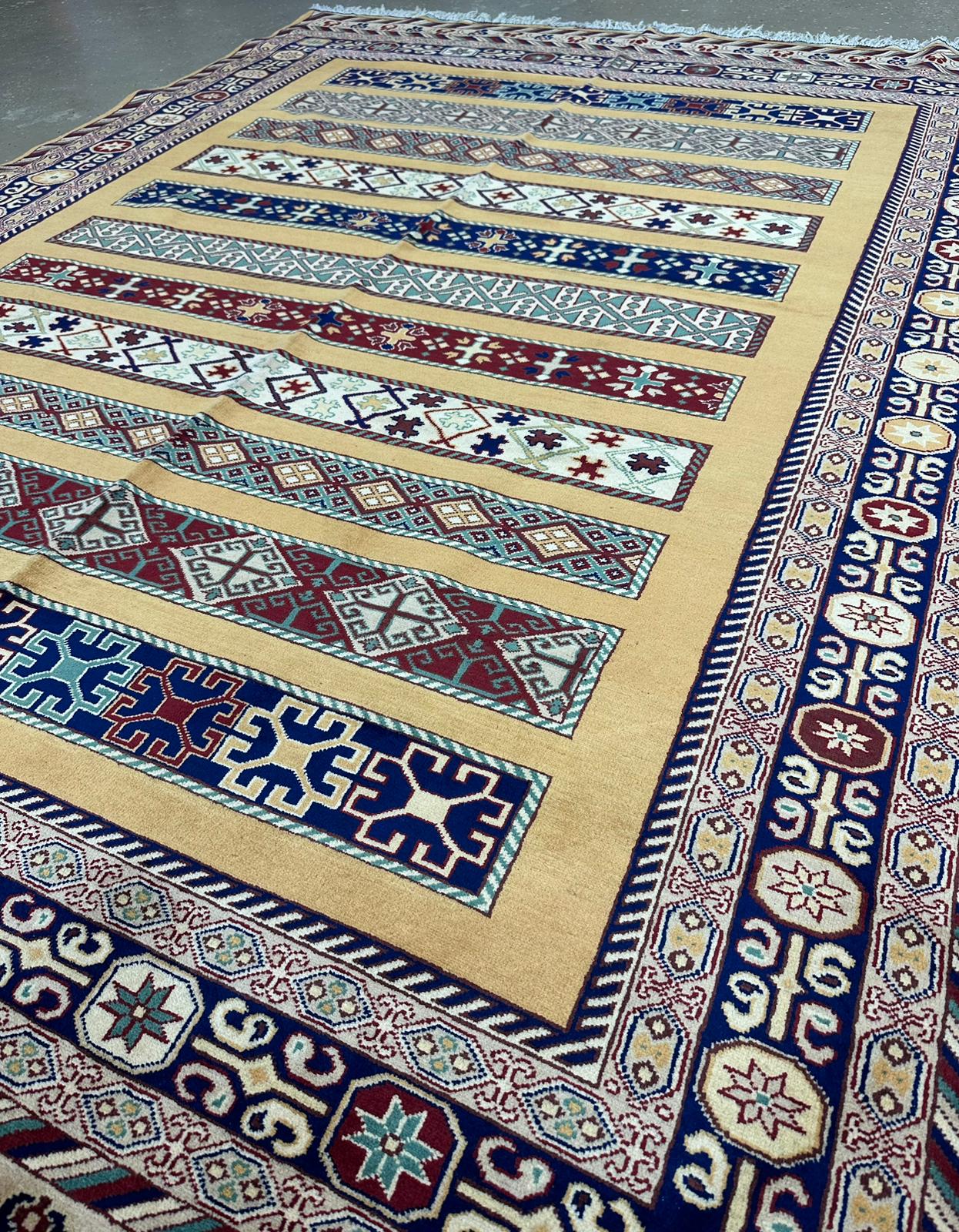 9'5'' x 6'7'' Fine Afghan Handmade Wool Rug