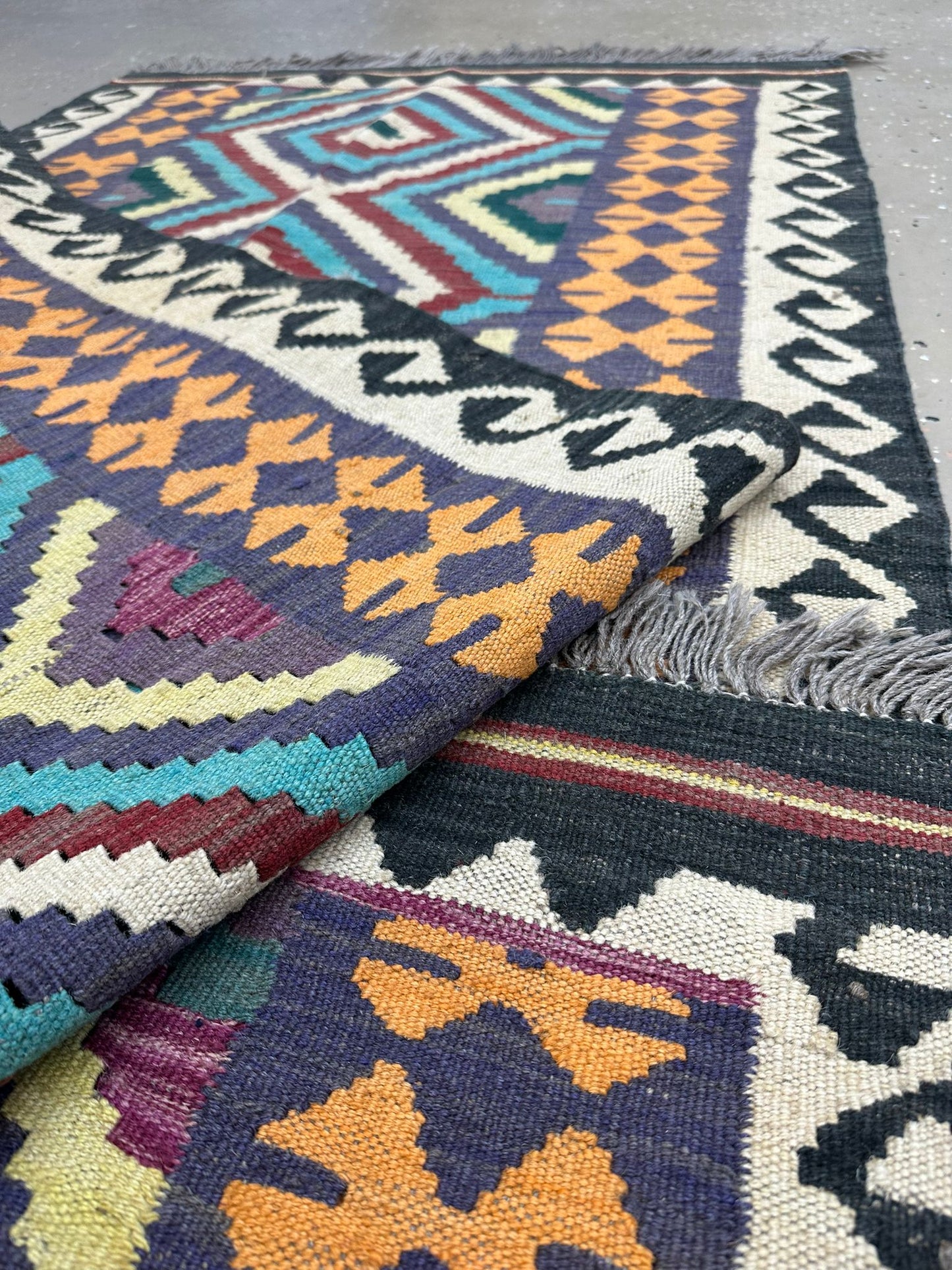 6'5'' x 3'5.5'' Afghan Kilim Handmade Rug