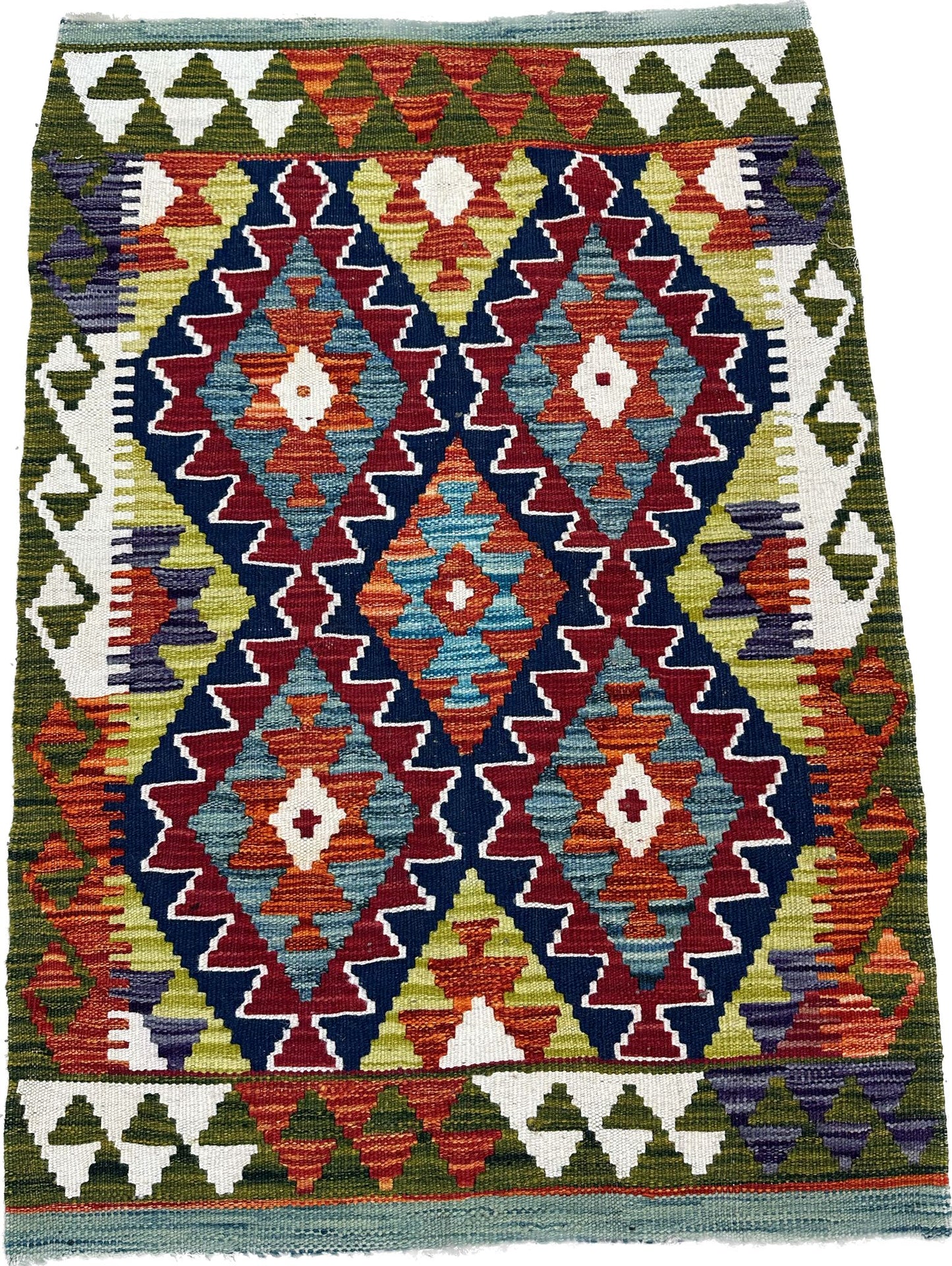 3'9.5'' x 2'7.5'' Afghan Kilim Handmade Rug