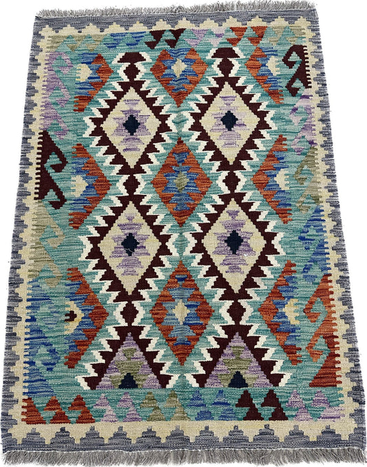 4'8.5'' x 3'6'' Afghan Kilim Handmade Rug