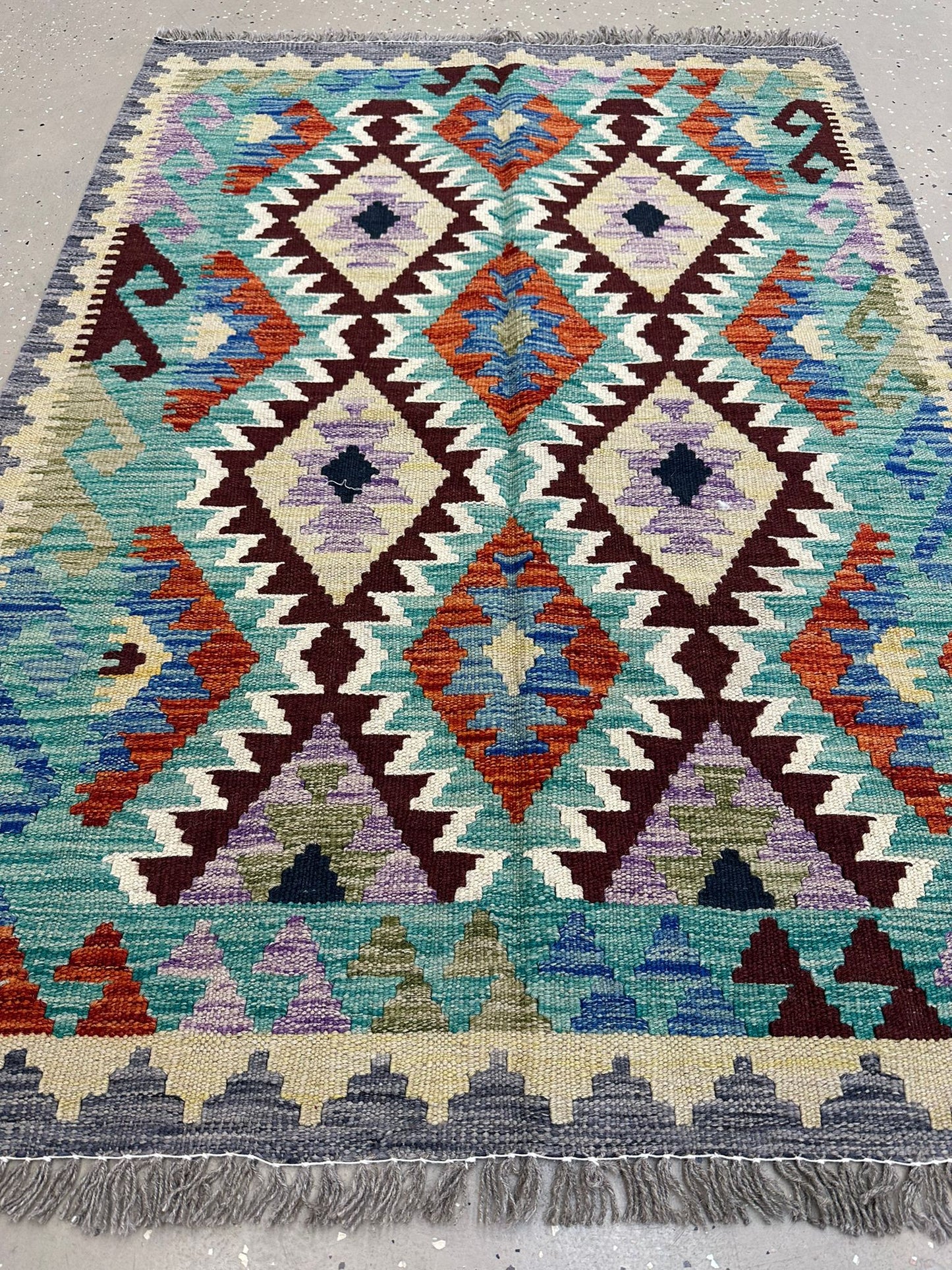 4'8.5'' x 3'6'' Afghan Kilim Handmade Rug