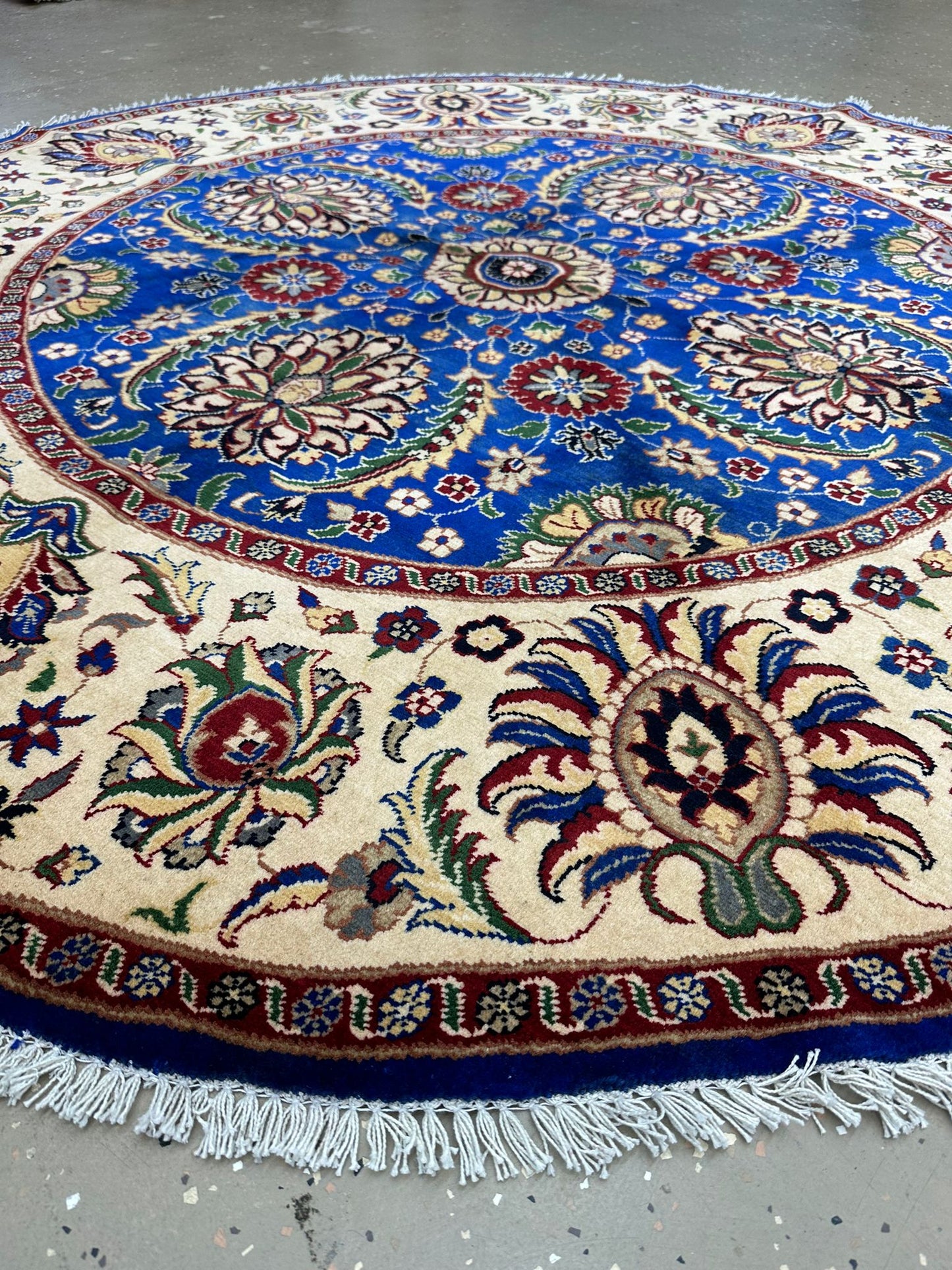 6'6'' x 6'6'' Round Handmade Royal Blue Rug