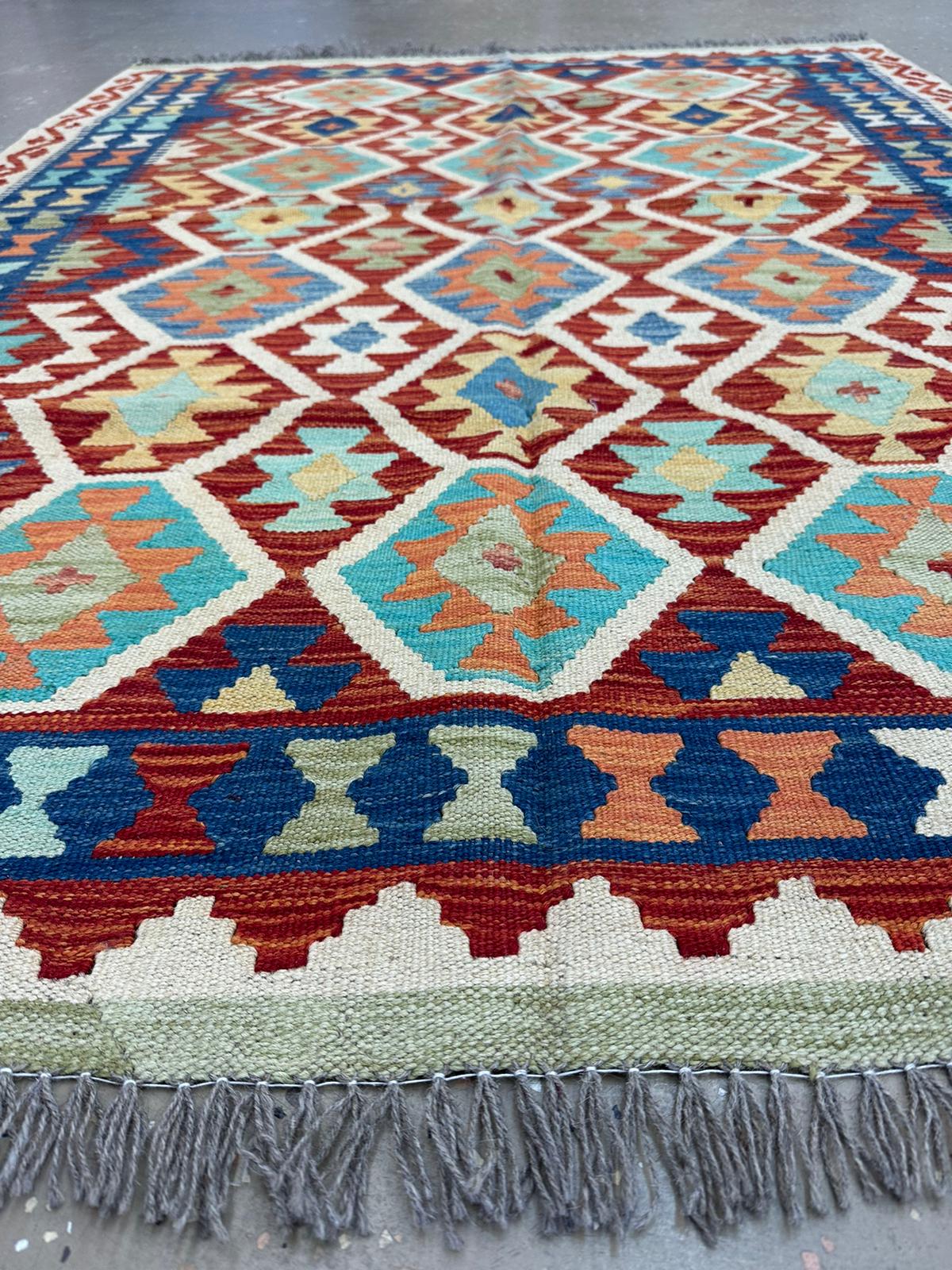 6'5.5'' x 4'10.5'' Afghan Kilim Handmade Rug